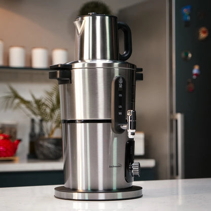 Kochmaster Samowar, Edelstahl, Warmhaltefunktion, 4.0 + 1.0 Liters, Temperaturregelung Teekocher