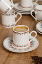 AEN HÜRREM Türkische Kaffeetassen, Mokkatassen - Set 6er, 12-teilig, Porzellan