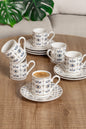 AEN OJOS Türkische Kaffeetassen, Mokkatassen - Set 6er, 12-teilig, Porzellan