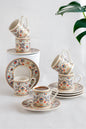 AEN OTTO Türkische Kaffeetassen, Mokkatassen - Set 6er, 12-teilig, Porzellan
