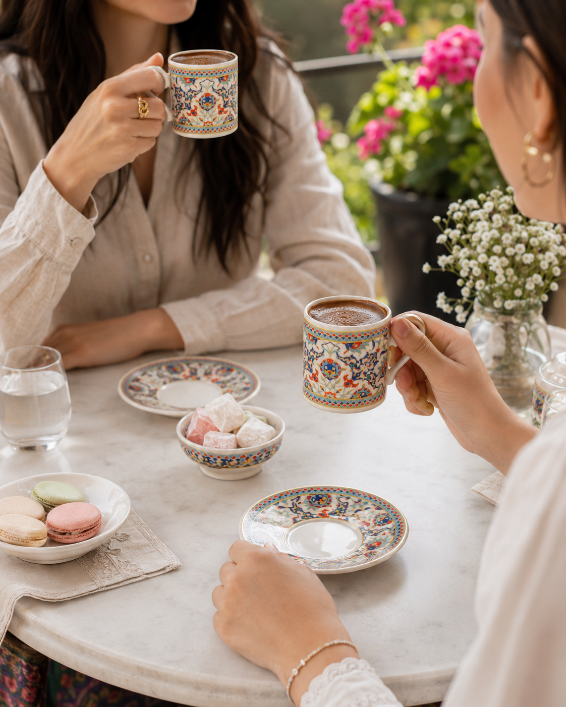 AEN OTTO Türkische Kaffeetassen, Mokkatassen - Set 6er, 12-teilig, Porzellan