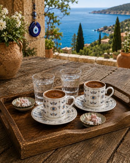 AEN OJOS Türkische Kaffeetassen, Mokkatassen - Set 6er, 12-teilig, Porzellan