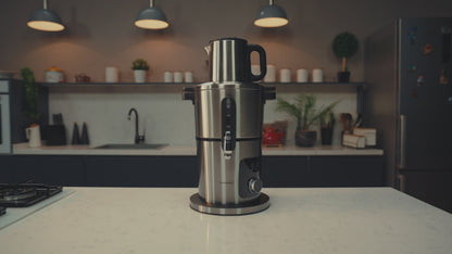 Kochmaster Samowar, Edelstahl, Warmhaltefunktion, 4.0 + 1.0 Liters, Temperaturregelung Teekocher